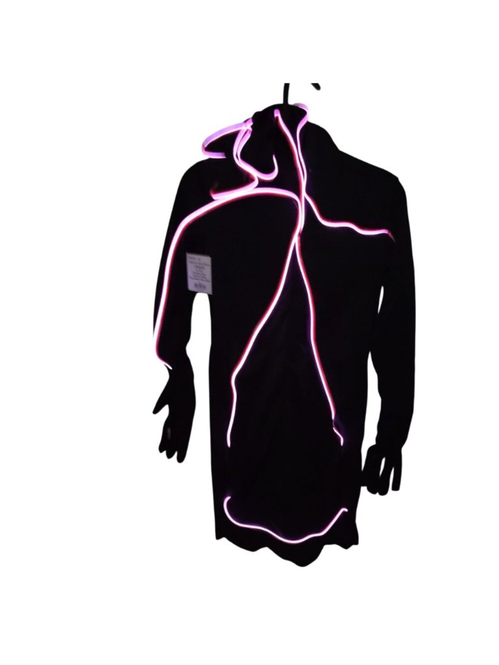Celebrate! Girls M (7/8) EL Light-Up Stick Figure Hooded Dress Halloween Costume - Picture 4 of 7